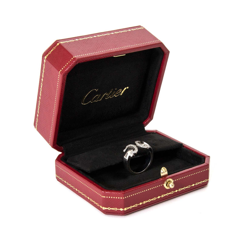 buy Cartier 18k White gold Double C Diamond Ring - Size 51 at labellov for the best price