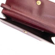 Authentieke tweedehands vintage Cartier Burgundy Clutch Bag koop online webshop LabelLOV