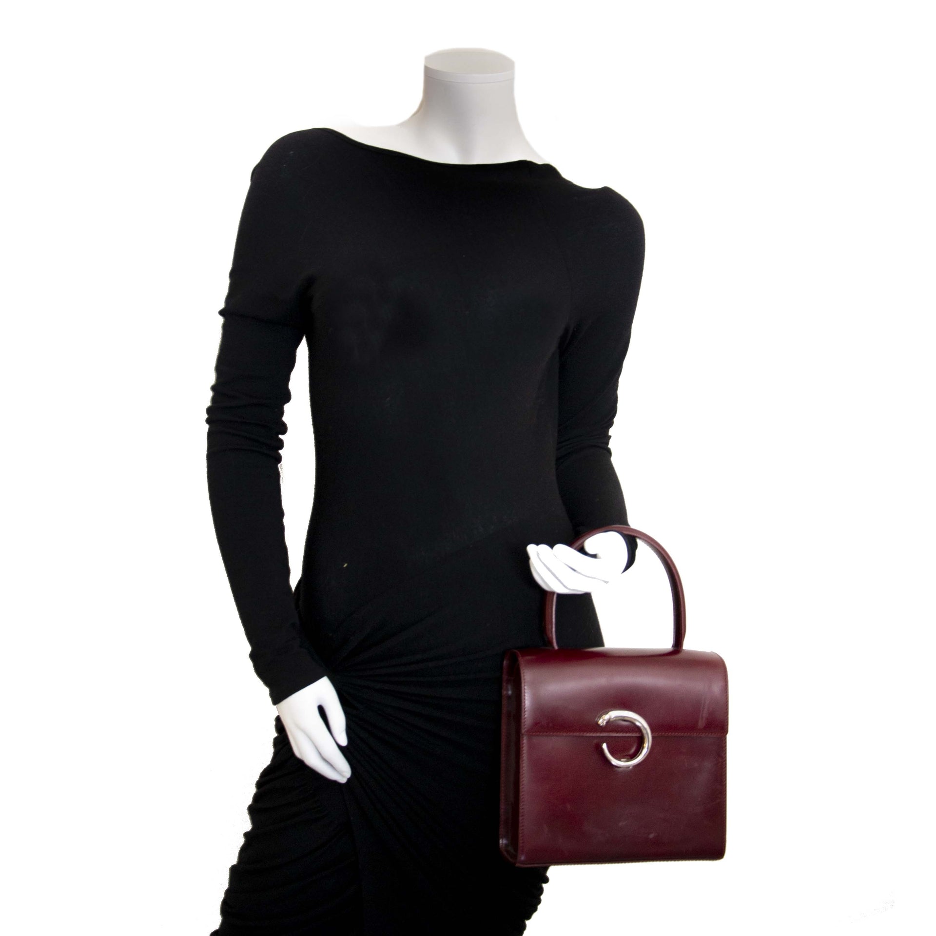 Cartier Panthere Red Leather Top Handle Bag in Antwerpen