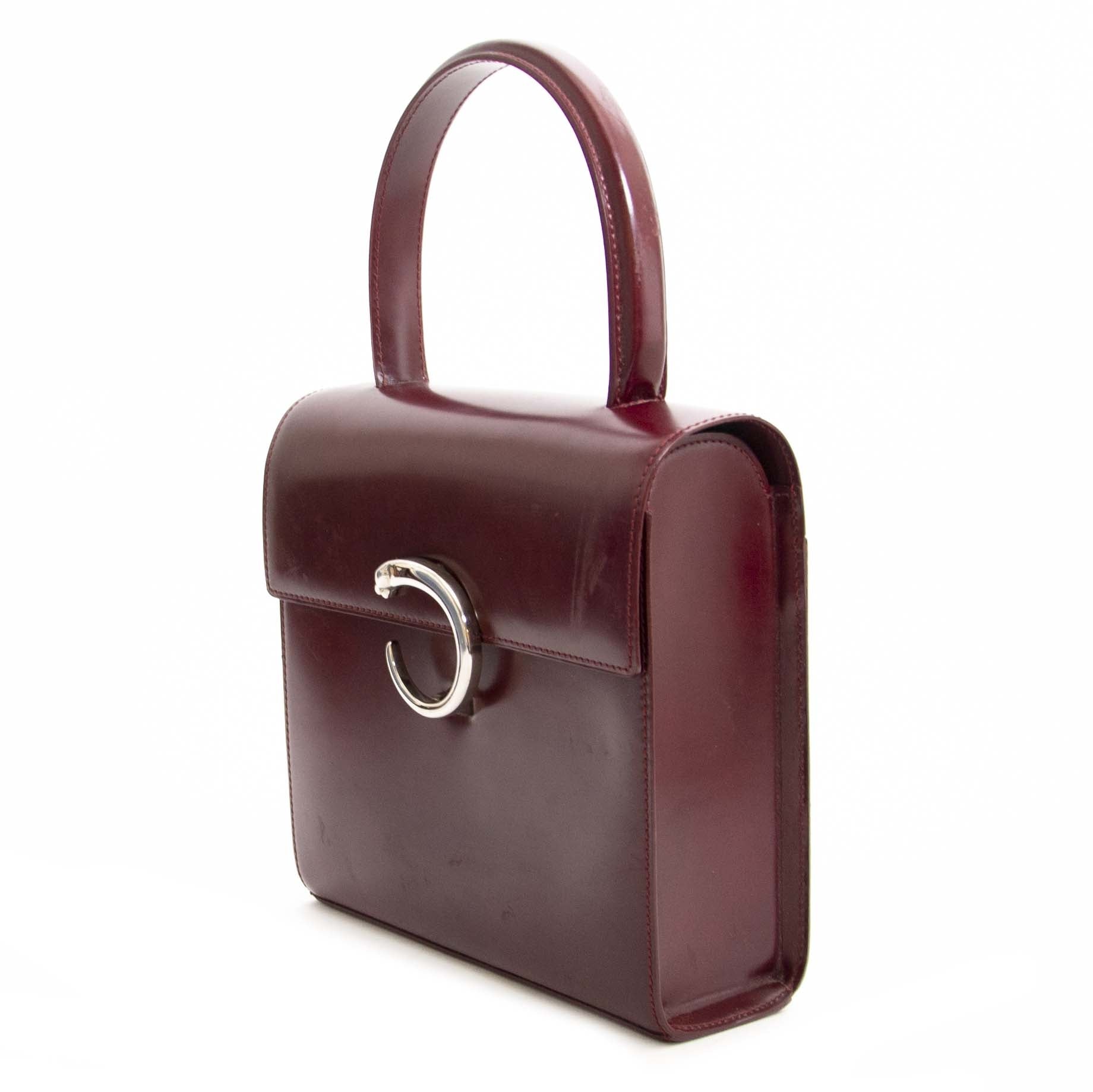 Cartier Panthere Red Leather Top Handle Bag