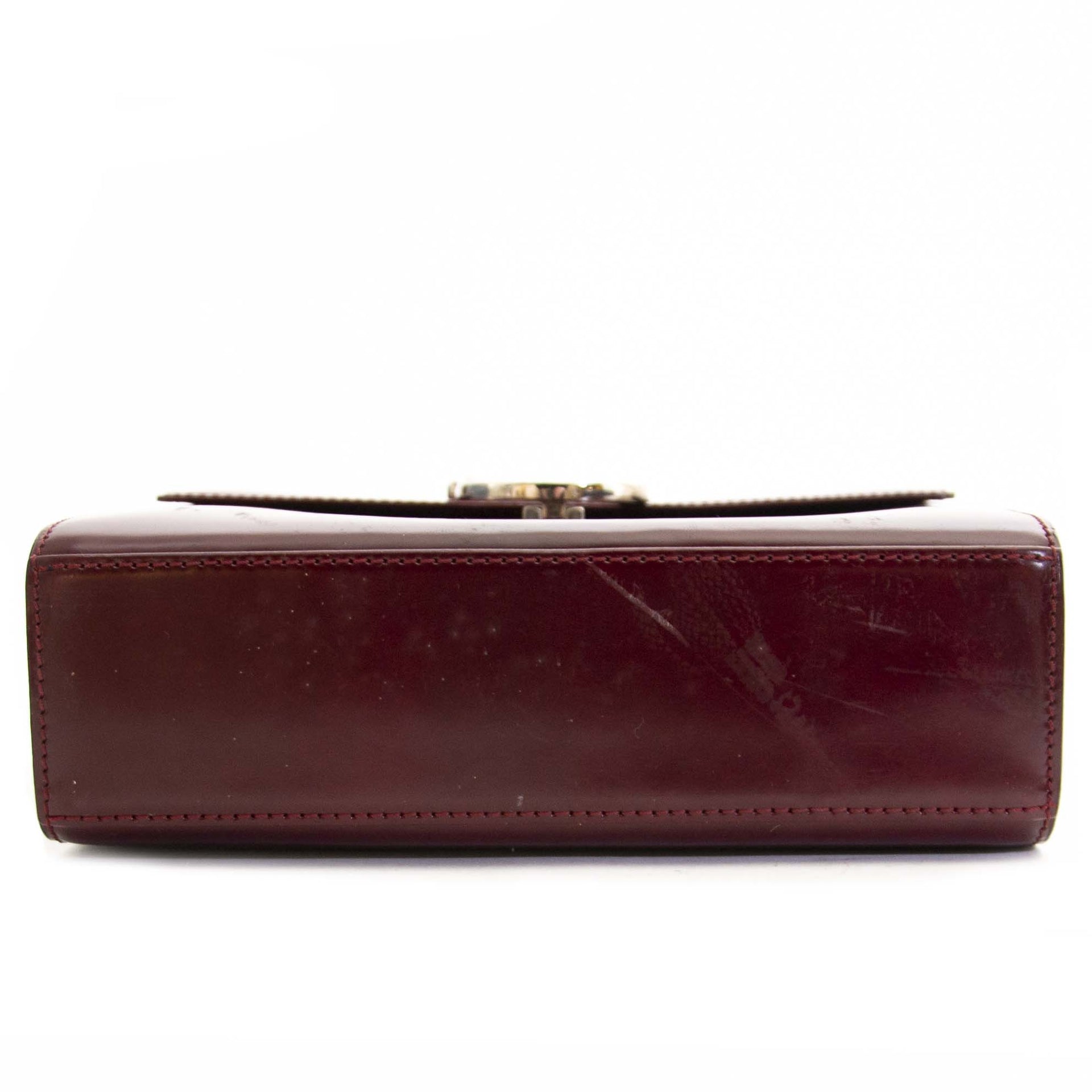 Cartier Panthere Red Leather Top Handle Bag