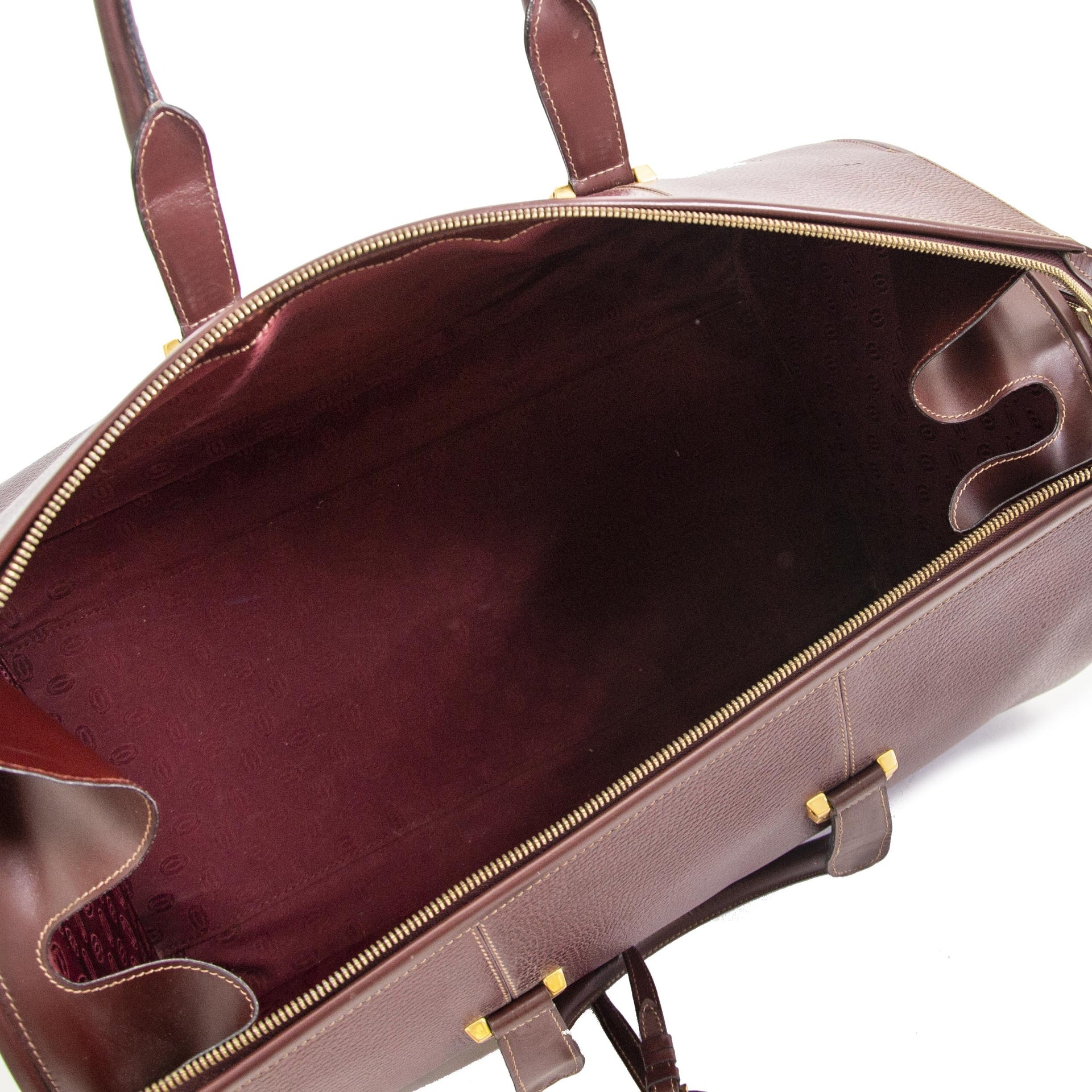 Cartier Bordeaux Travel Bag now for sale at labellov vintage fashion webshop belgium