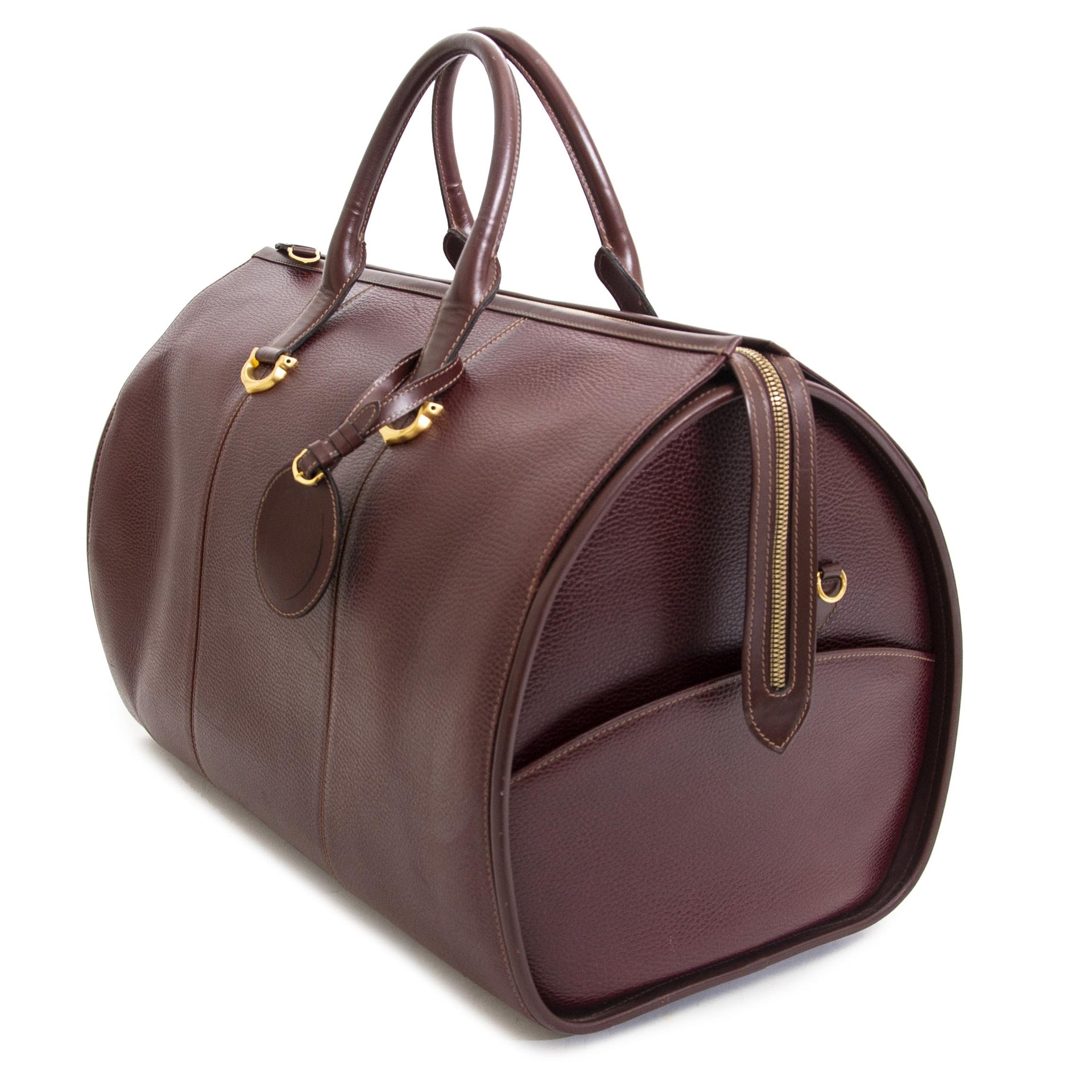 Cartier Bordeaux Travel Bag now for sale at labellov vintage fashion webshop belgium
