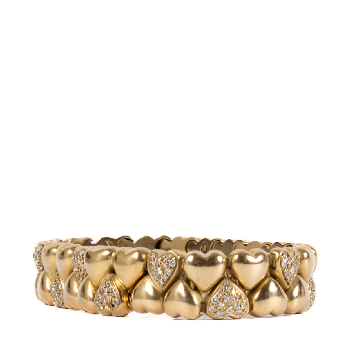 Bracelet Cartier Vintage Double Cœur Diamants