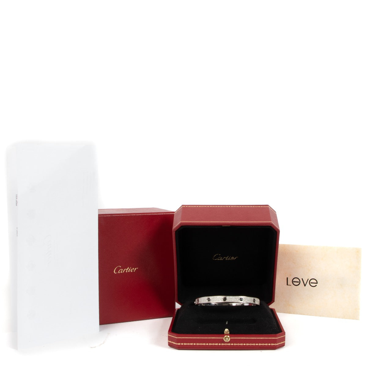 Cartier LOVE Bracelet Diamond Paved & White Gold & Ceramic
