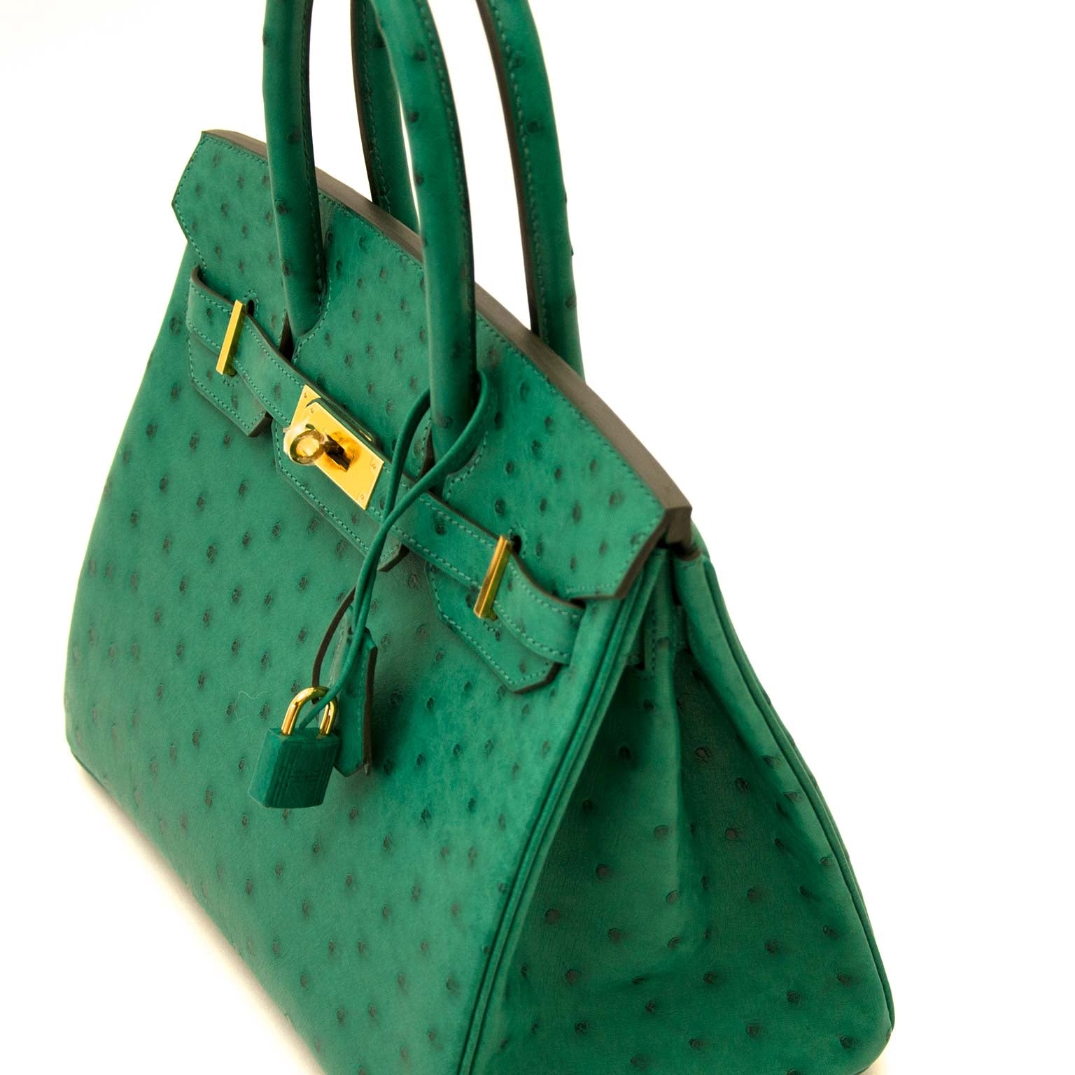 safe shopping on labellov.com Hermès Birkin 30cm vert vertigo ostrich GHW