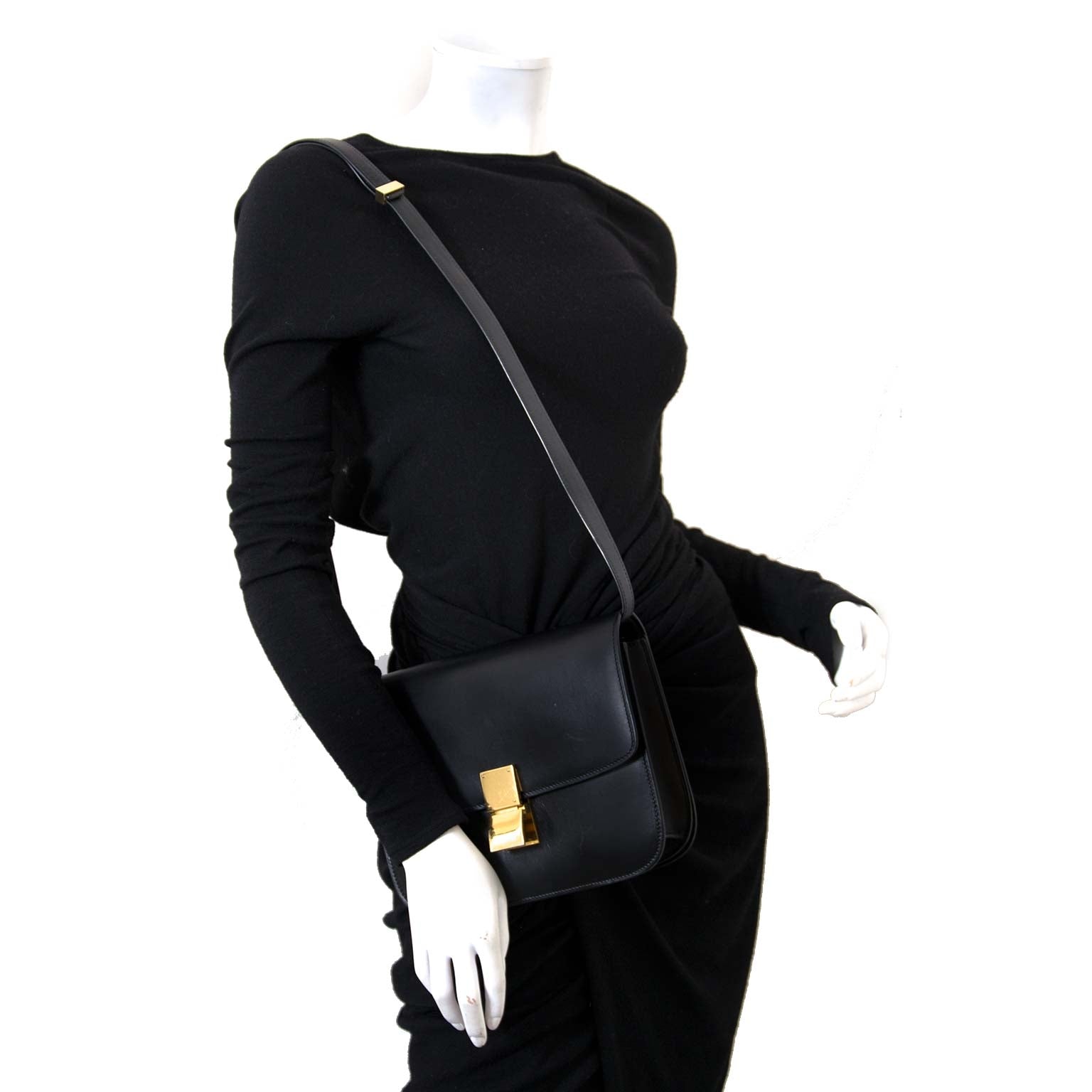 Céline Black Leather Box Bag now online for the best price at labellov.com