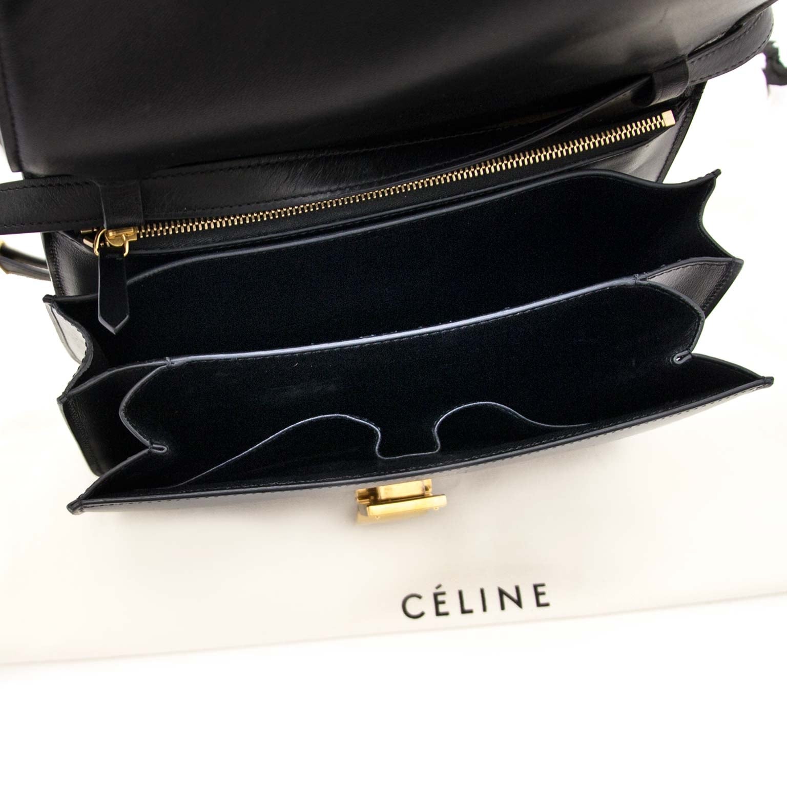 Céline Black Leather Box Bag