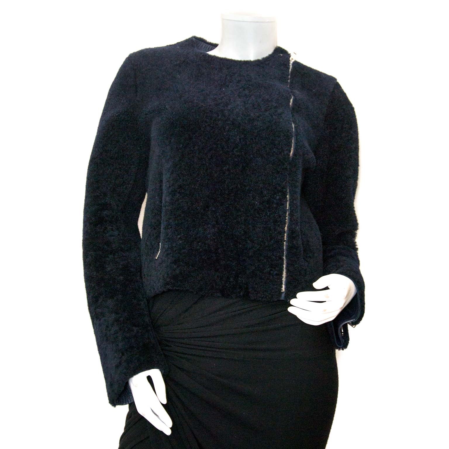 céline blue teddy jacket now for sale at labellov vintage fashion webshop belgium