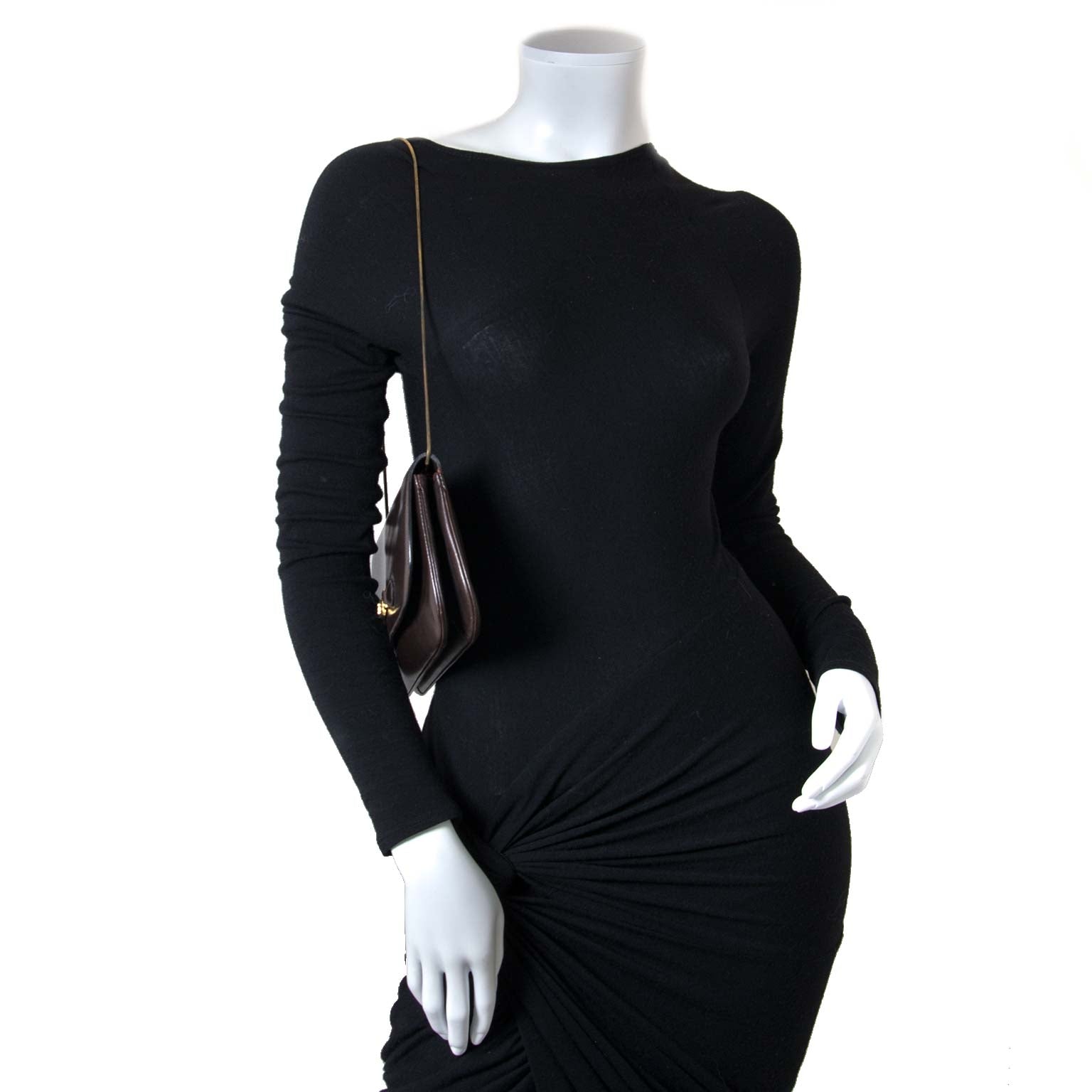 Céline Brown Leather Clutch now for sale at labellov vintage fashion webshop belgium