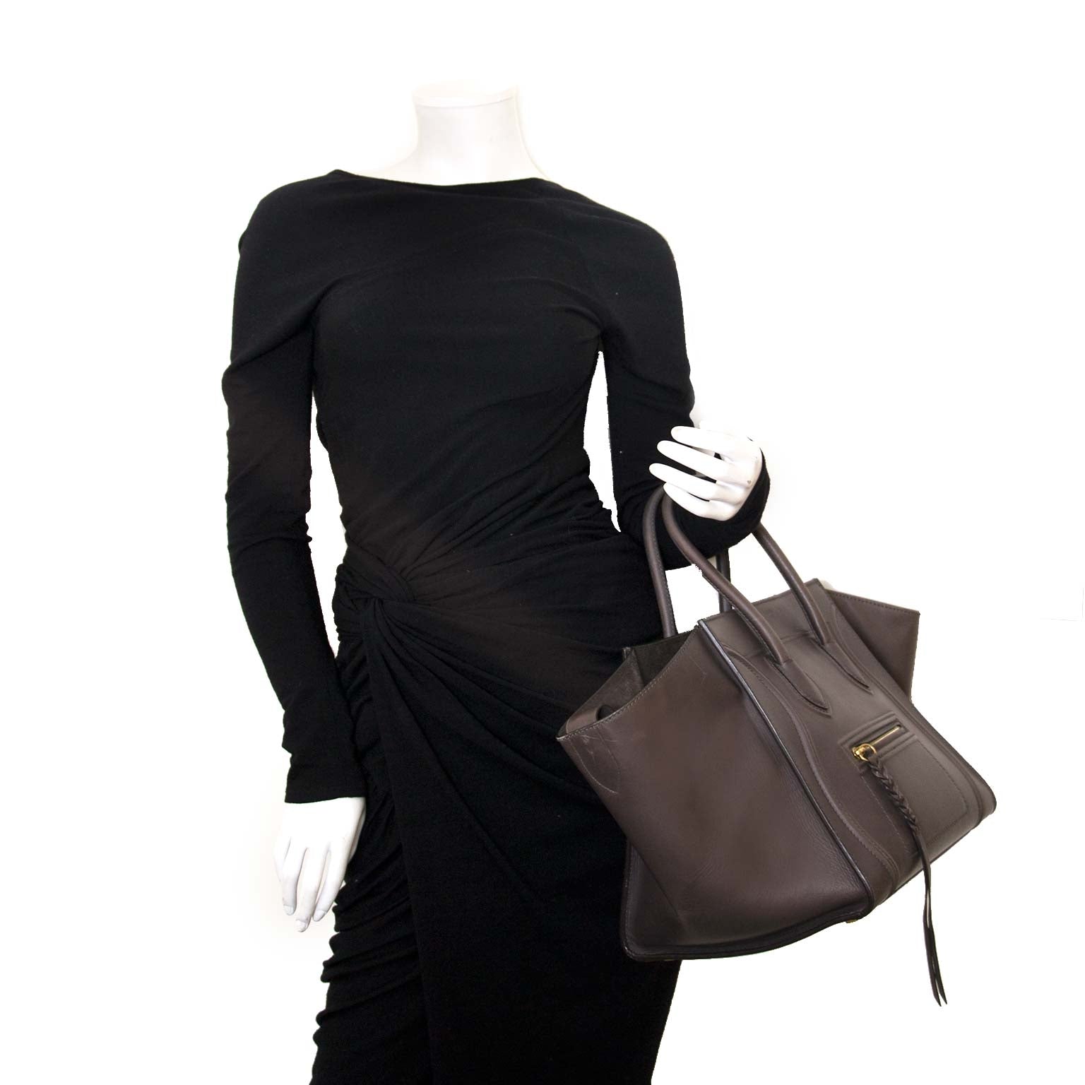 achetez Céline Grey Leather Phantom Bag sur labellov anvers