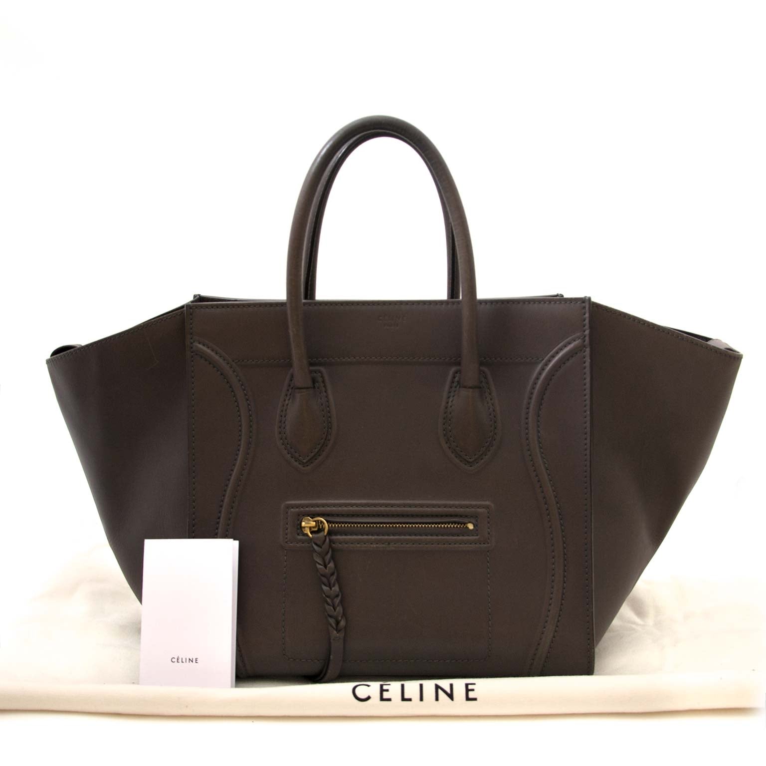 secondhand Céline Grey Leather Phantom Bag for sale at labellov antwerp