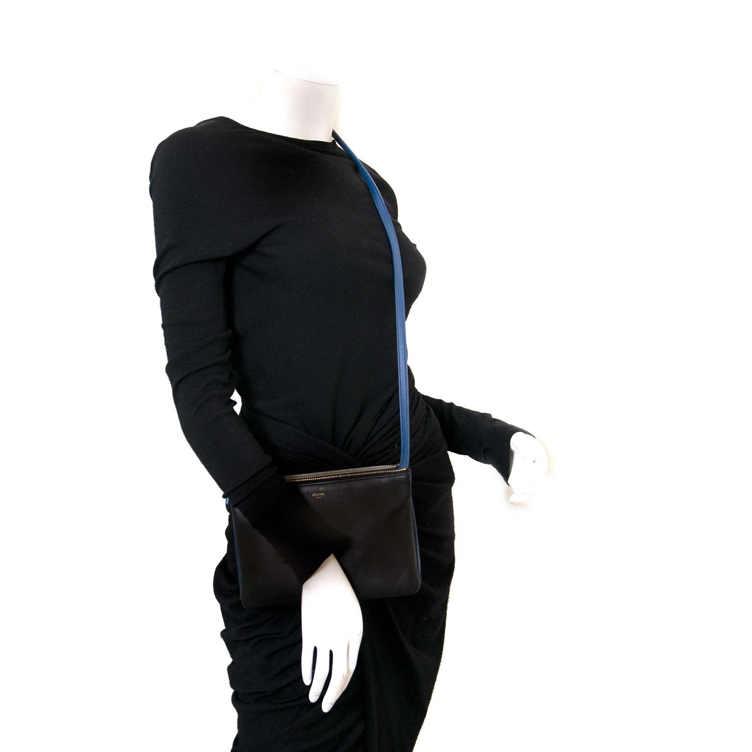 Céline Trio Black & Blue Crossbody Bag now online at labellov.com for the best price