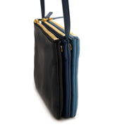 Céline Trio Black & Blue Crossbody Bag now online at labellov.com, the best designer second hand shop