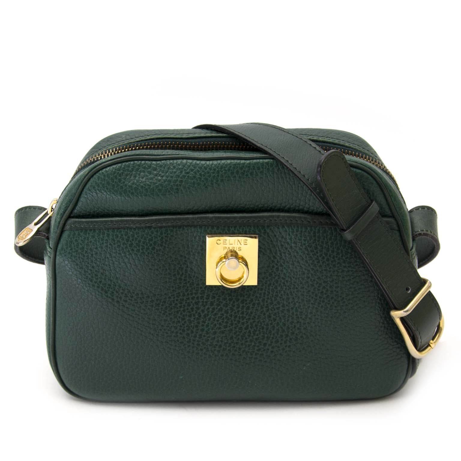 koop online tegen de beste prijsj Céline Green Leather Crossbody Bag