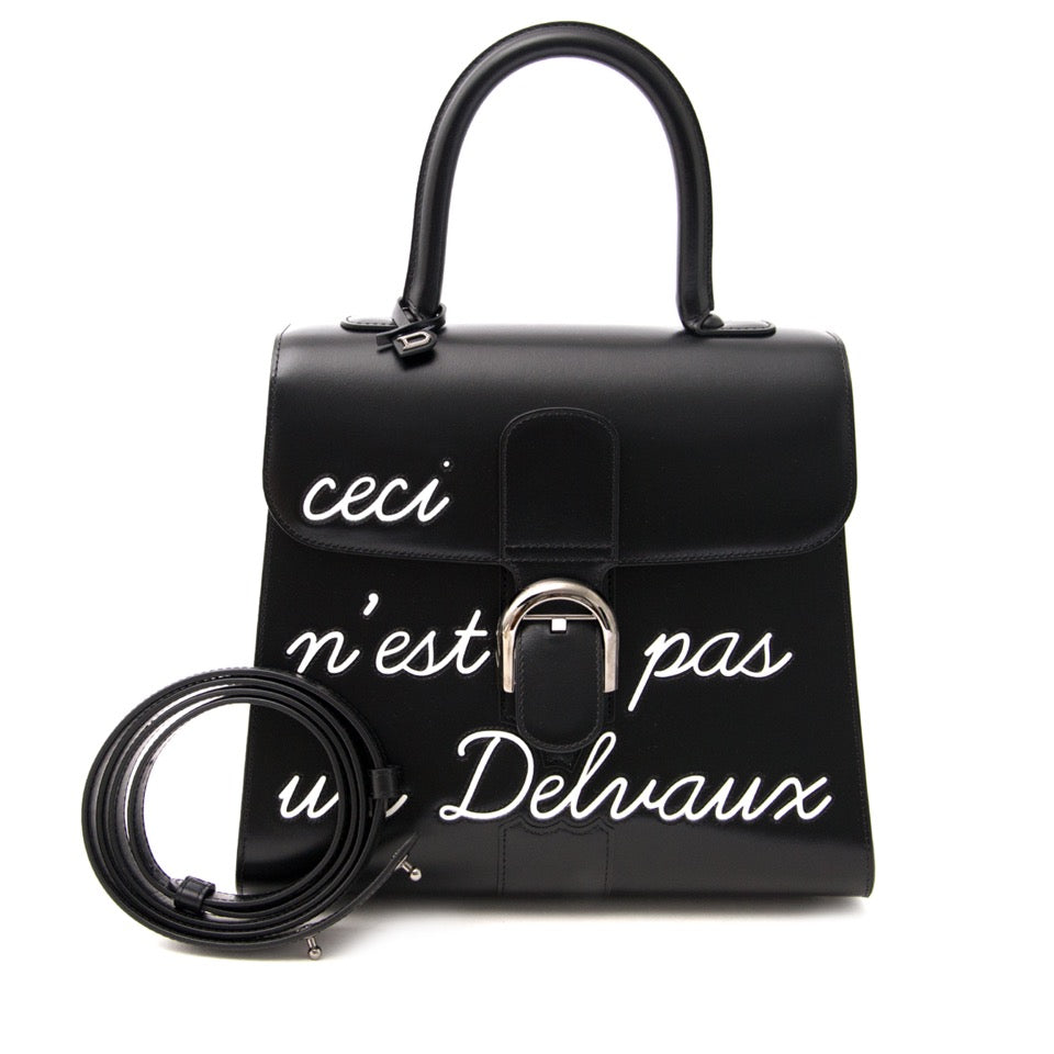 koop veilig online aan de beste prijs Brand New Delvaux L'Humour Brillant MM 'Ceci N'est Pas Un Delvaux'