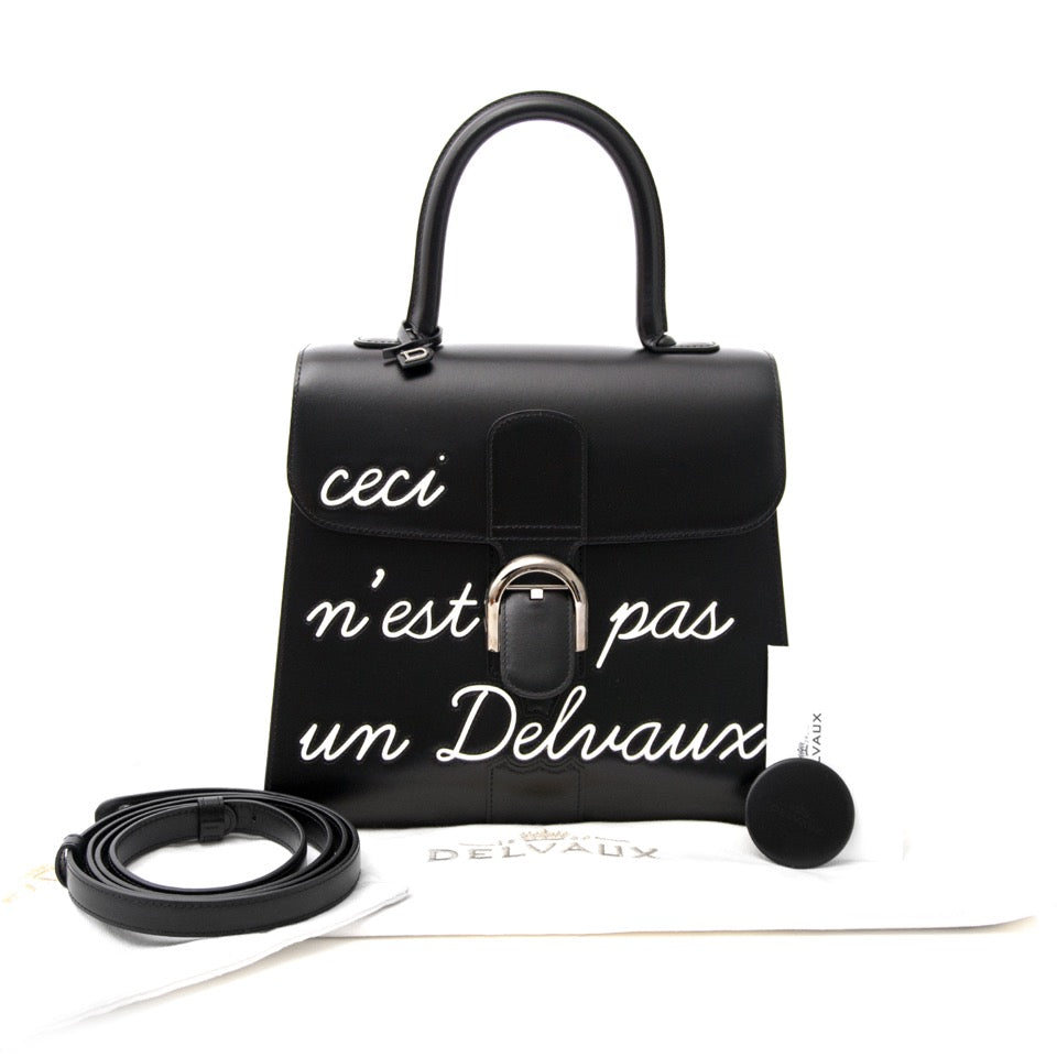 acheter en ligne neuf authentic sac a main Delvaux L'Humour Brillant MM 'Ceci N'est Pas Un Delvaux'