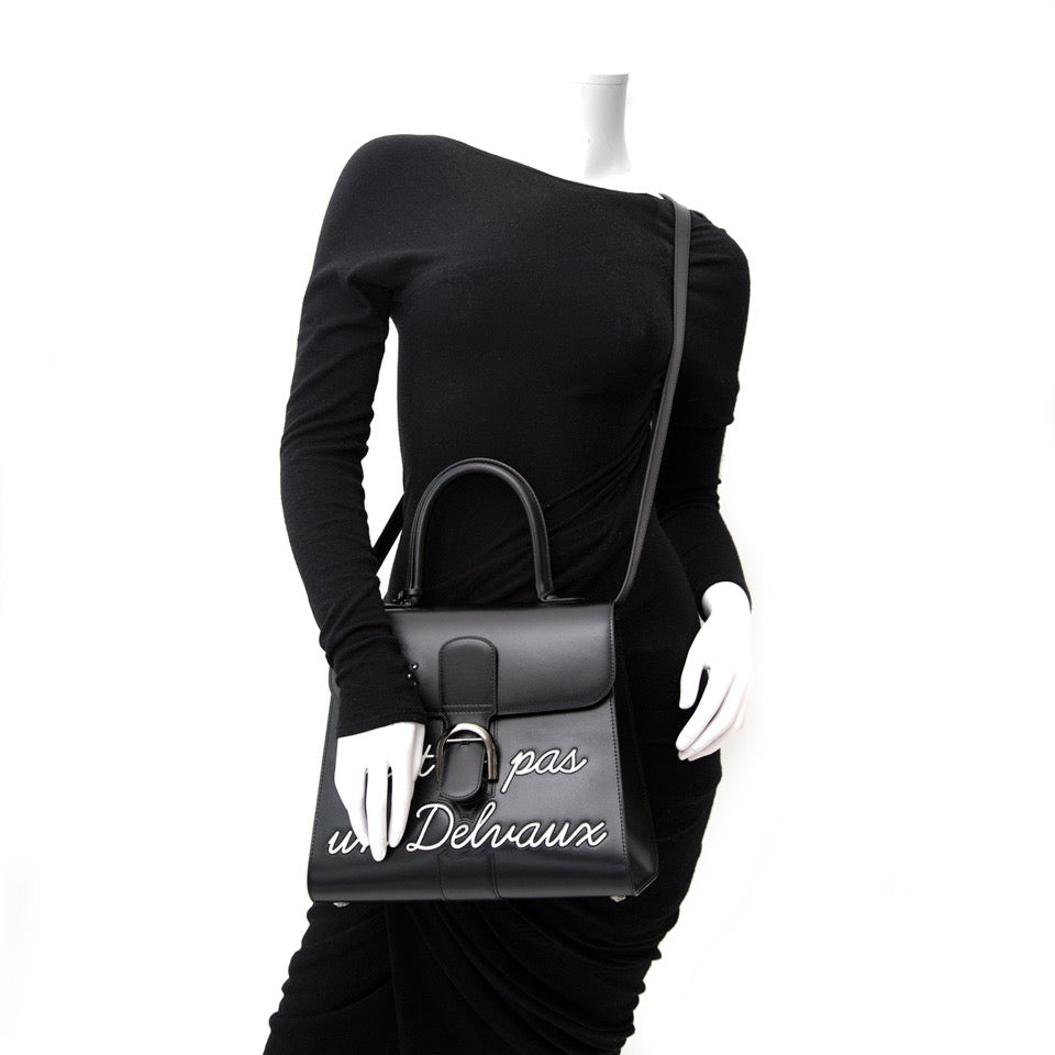 shop safe online brand new 100% authentic Brand New Delvaux L'Humour Brillant MM 'Ceci N'est Pas Un Delvaux'