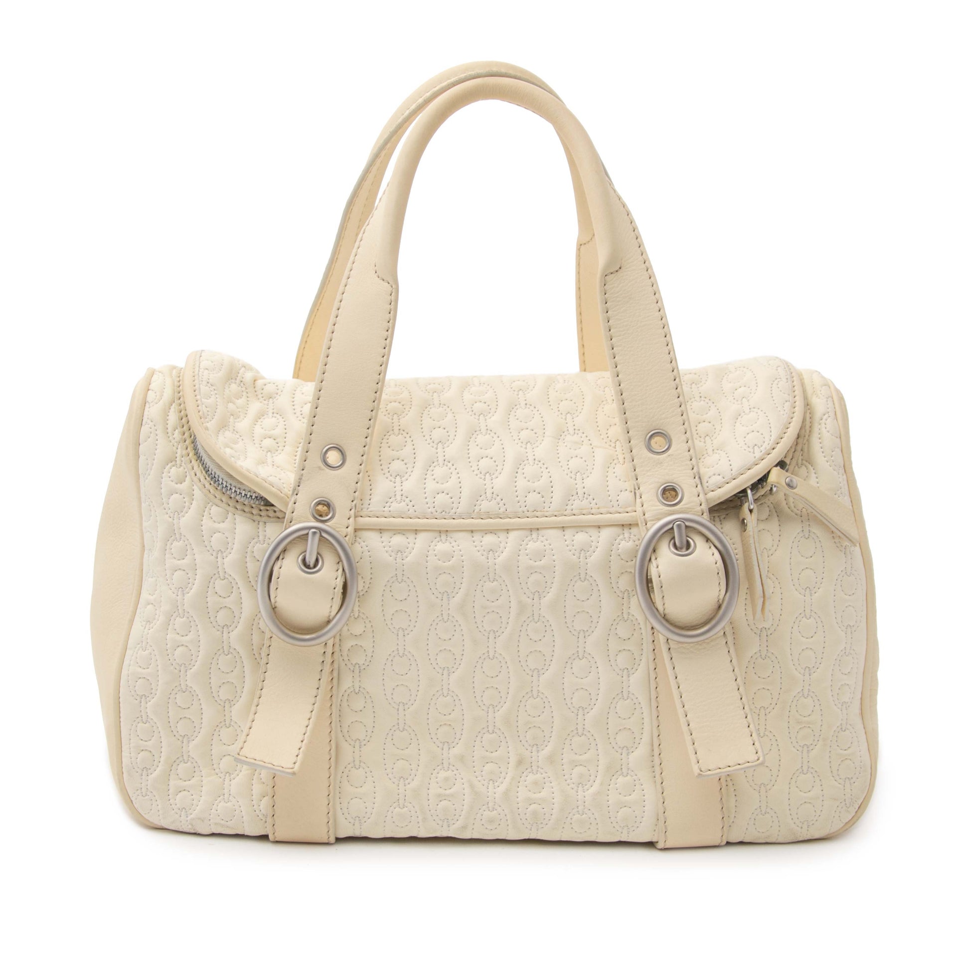 Buy authentic Celine handbag at the best price at Labellov. Safe and secure shopping. Koop tweedehands authentieke Celine handtassen bij Labellov in Antwerpen. Celine Quilted Creme Front Pocket Handbag