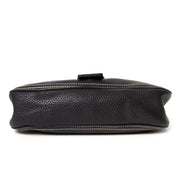 buy Céline Black Stiched Leather Buckle Shoulder Bag at labellov