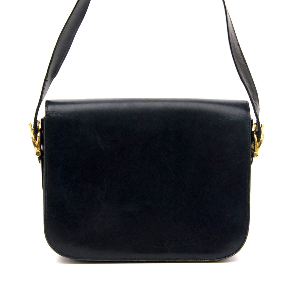Acheter secure en ligne de sac à mains deuxieme mains Céline Vintage Navy Blue Horse Box Bag
