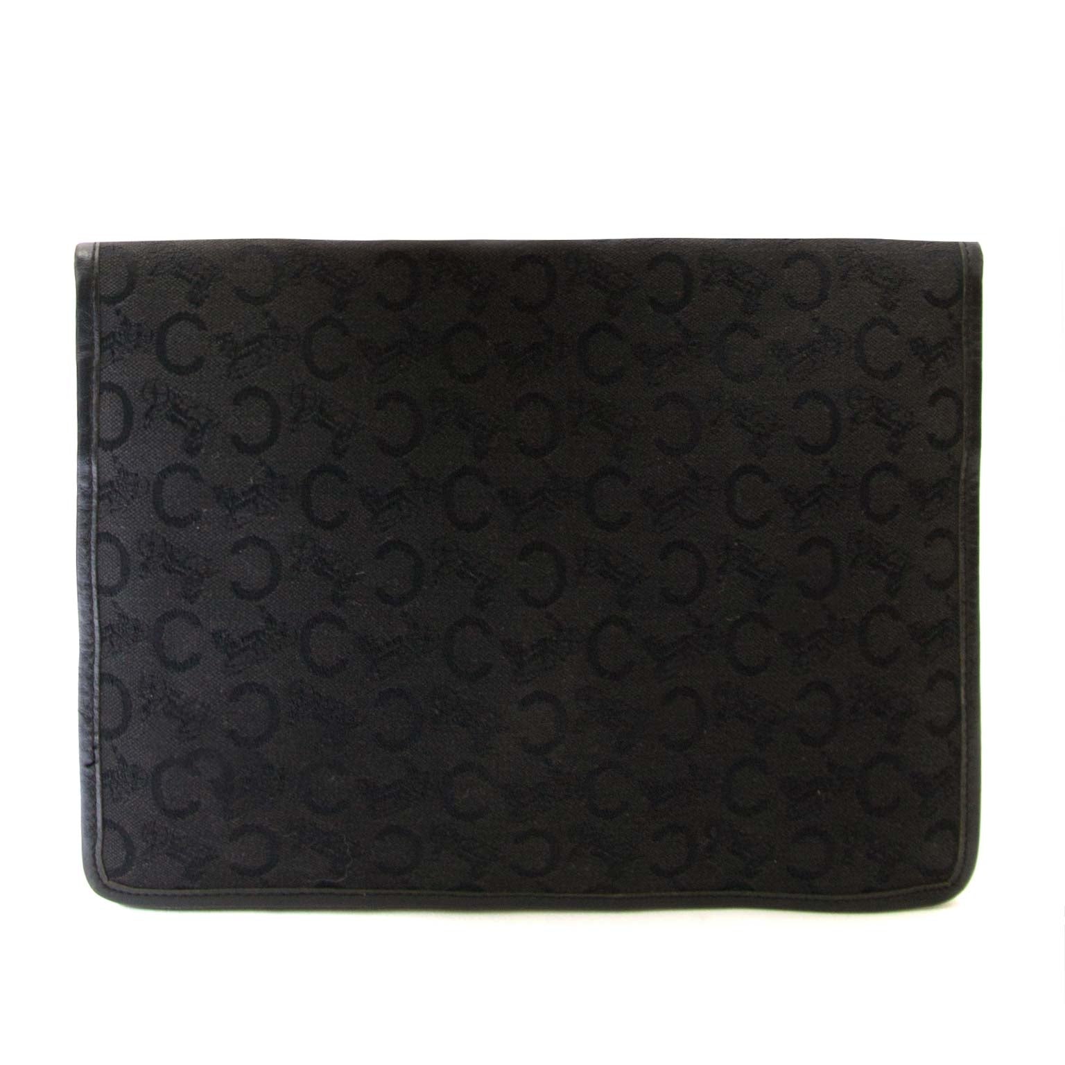 céline paris black monogram clutch now for sale at labellov vintage fashion webshop belgium