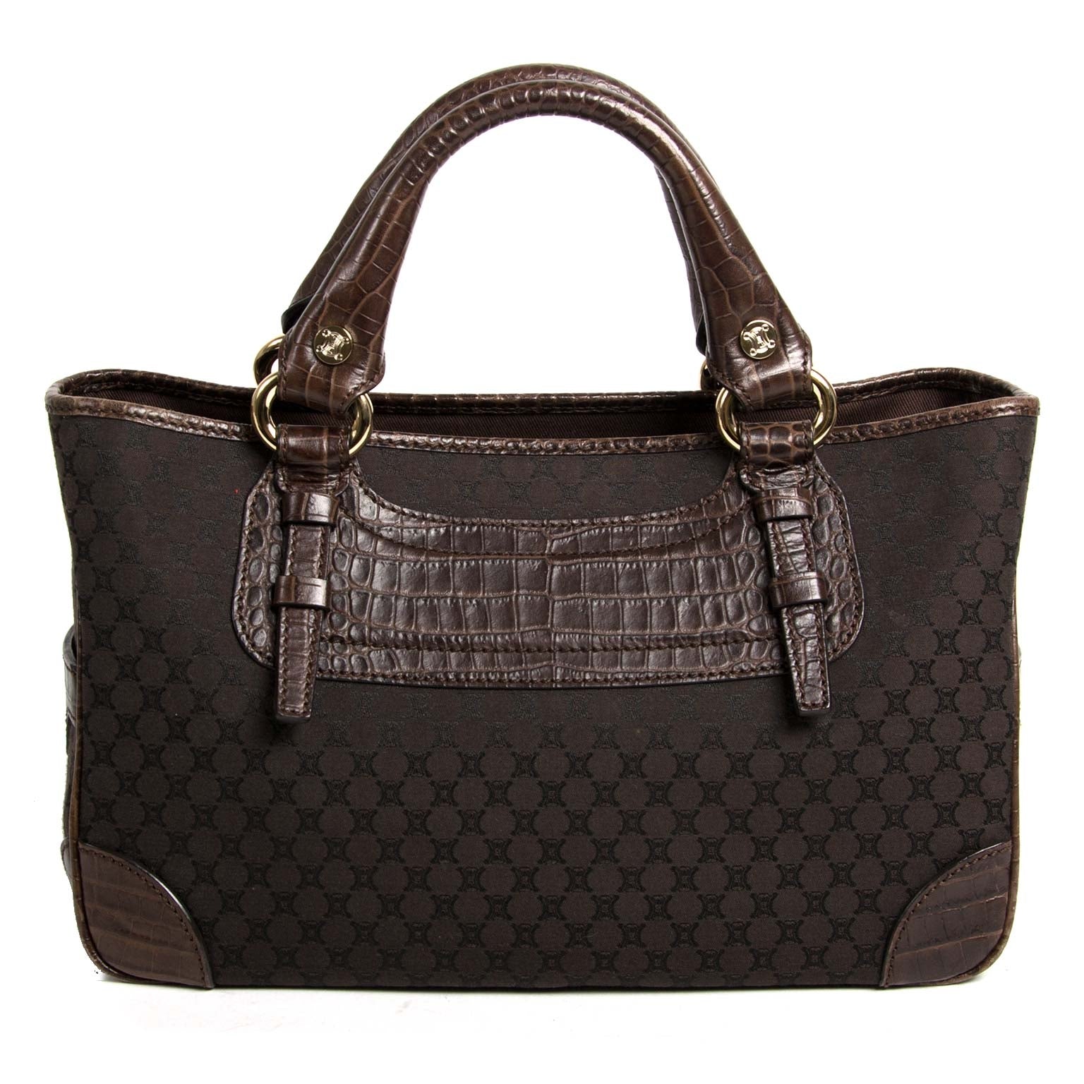 céline brown monogram boogie bag now for sale at labellov vintage fashion webshop belgium