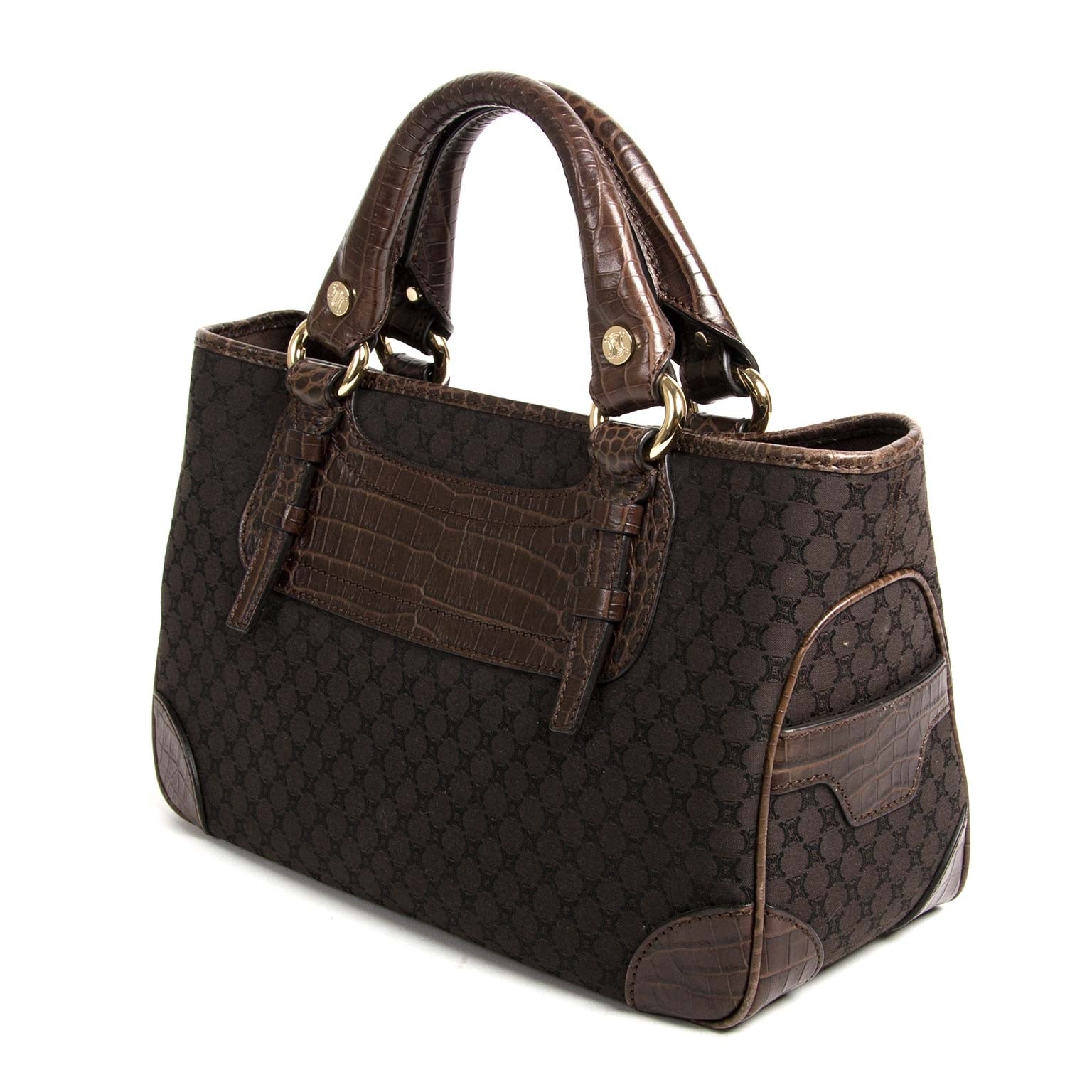céline brown monogram boogie bag now for sale at labellov vintage fashion webshop belgium