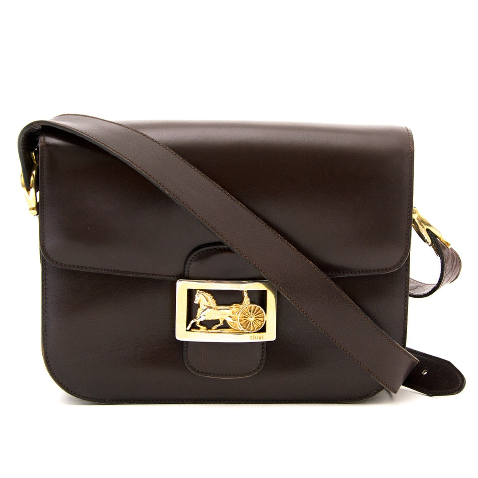 Koop uw Céline Vintage Brown Horse Box Bag aan de beste prijs bij Labellov in Antwerpen en online