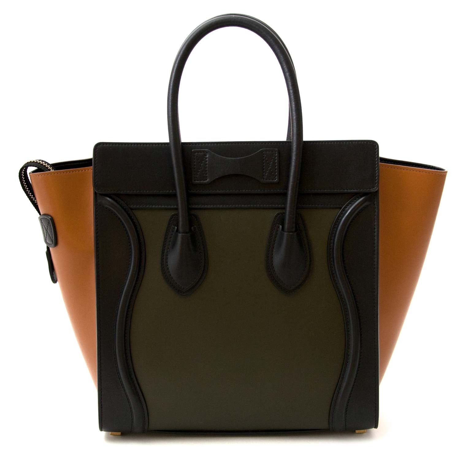 authentic secondhand Celine Tricolor Smooth Calfskin Micro Luggage Bag