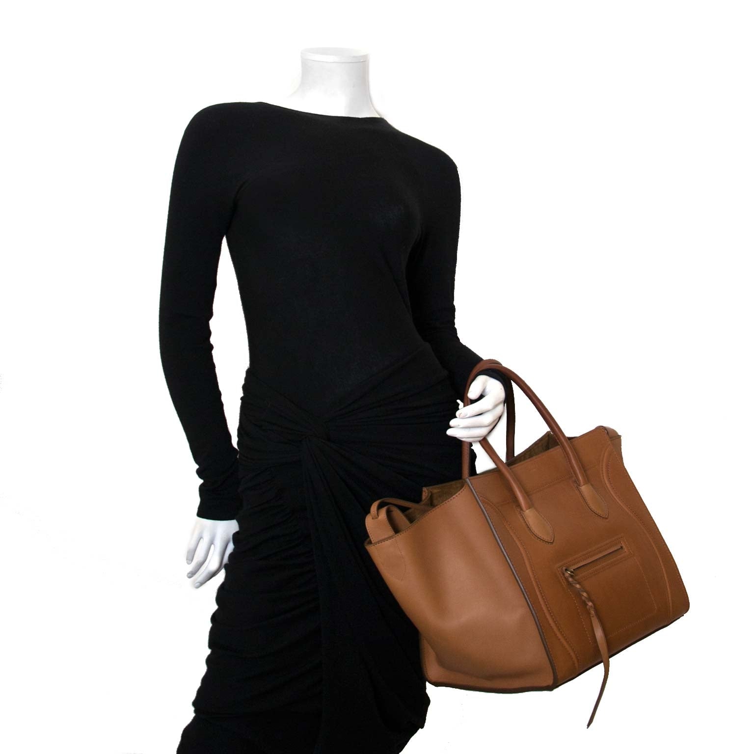 skip the waiting list shop safe online your secondhand Celine Medium Mat Calfskin Cognac Phantom Bag
