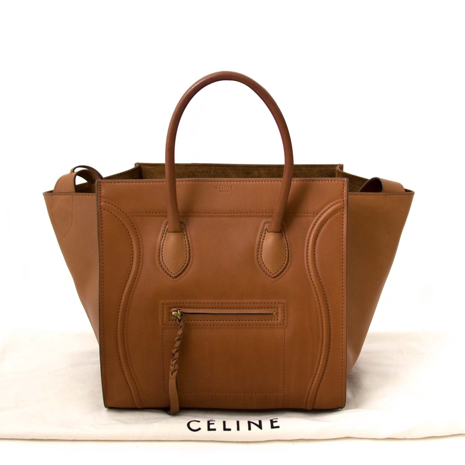 acheter en ligen seconde main Celine Medium Mat Calfskin Cognac Phantom Bag