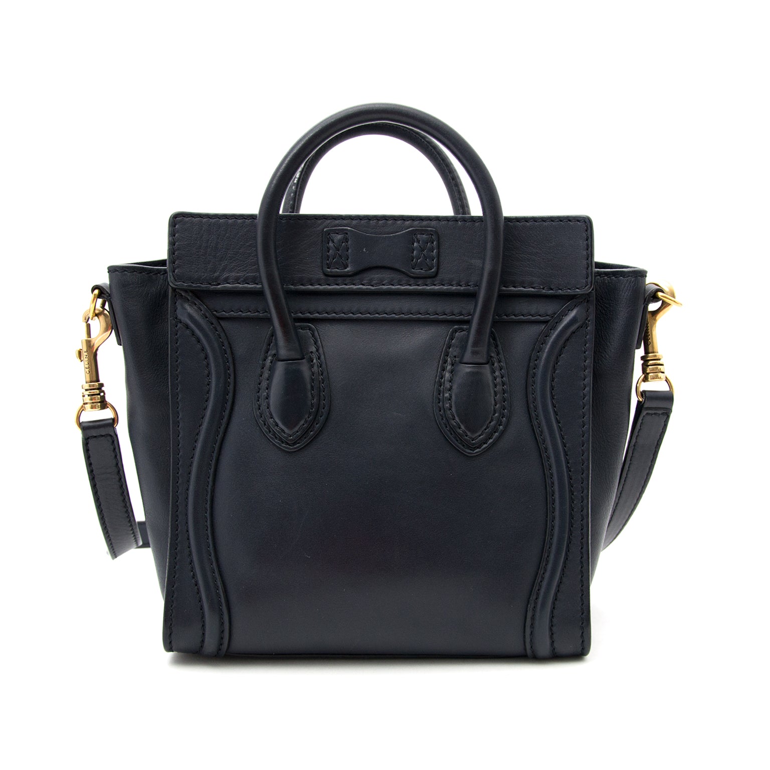 Koop een autentieke Céline Blauw Nano Luggage Shoulder tas online