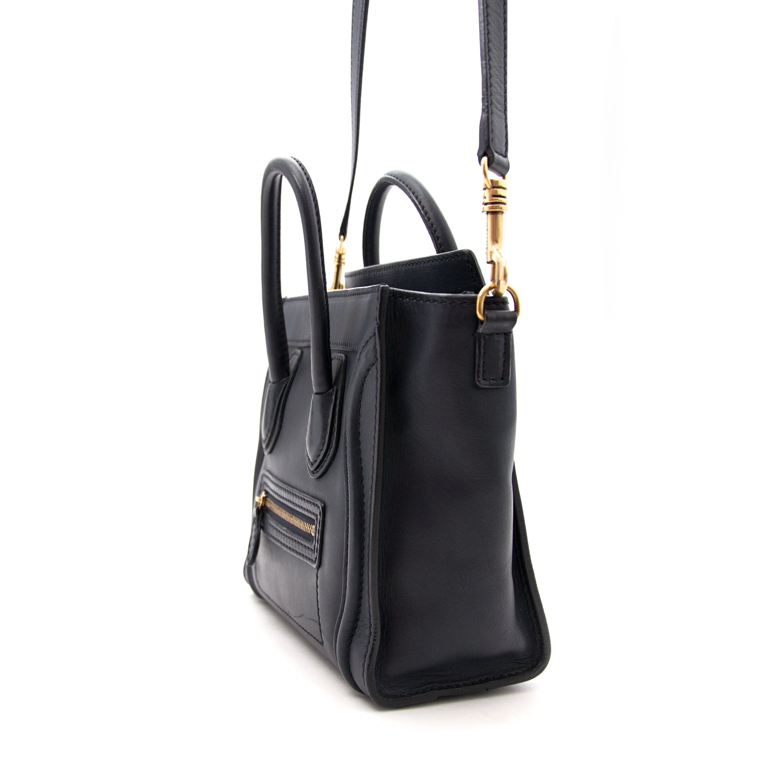 Buy an authentic Céline Blue Nano Luggage Shoulder Bag online