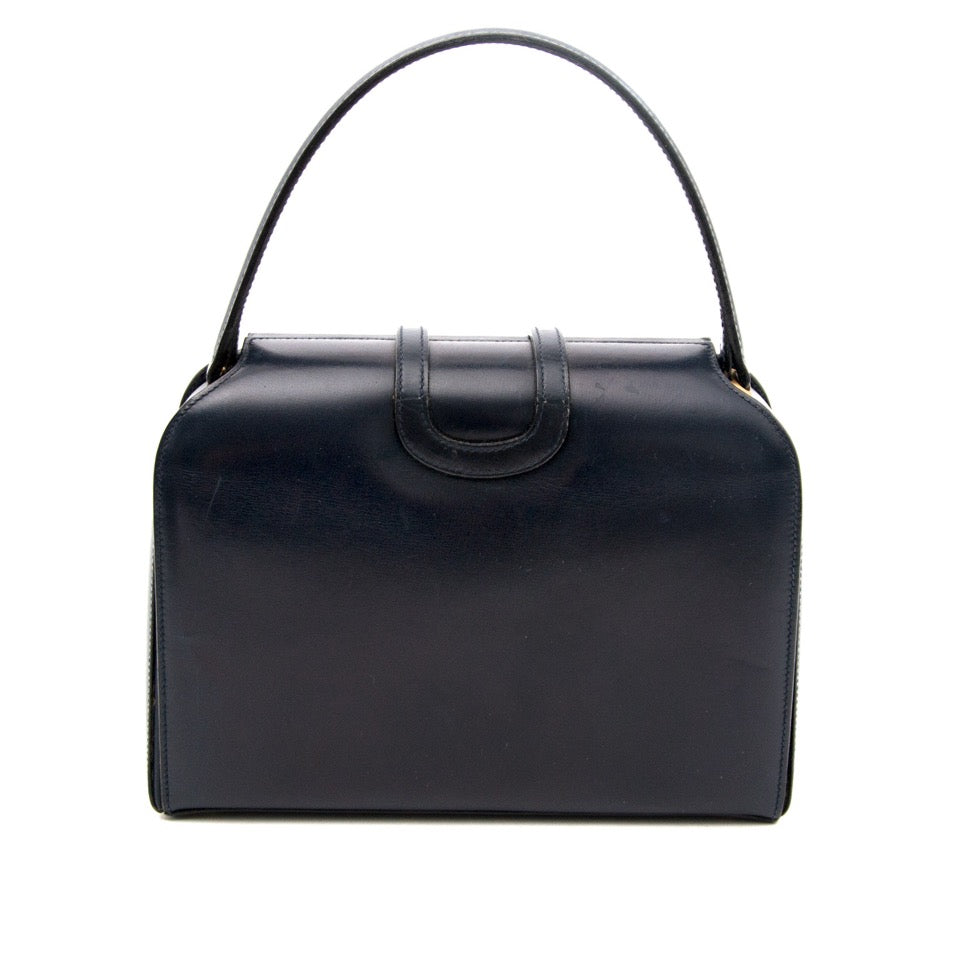 koop online at the best price Celine Vintage Dark Blue Mini Doctor Bag comme neuf