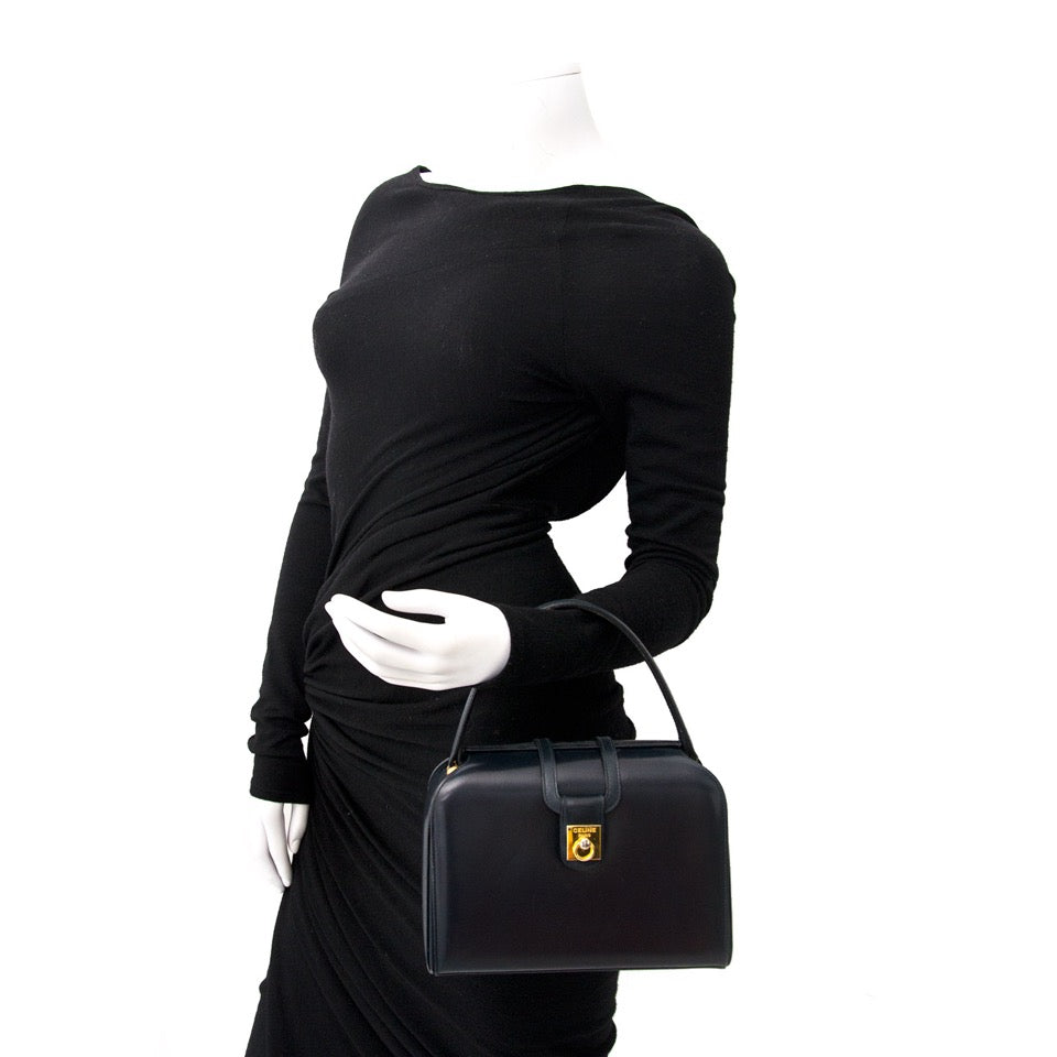 acheter en ligne Celine Vintage Dark Blue Mini Doctor Bag pour le meilleur prix