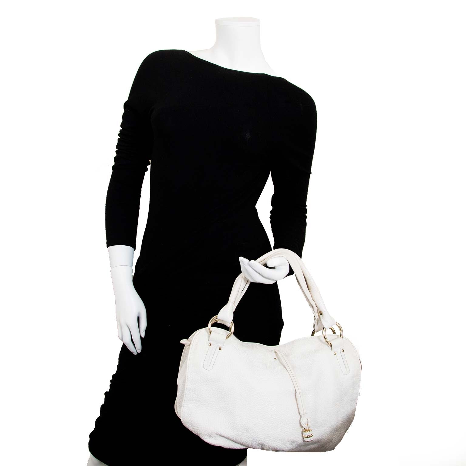veilig en online tweedehands tassen shoppen bij labellov.com Celine White Bittersweet Hobo Bag nu te koop