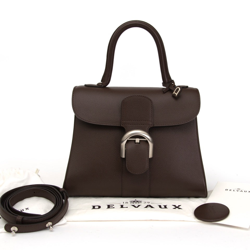 koop veilig online aan de beste prijs Delvaux Brillant PM Chocolat + strap webshop en boetiek labellov.Com