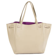 Authentieke tweedehands Céline Small Beige Calfskin Cabas Phantom with Fuchsia Interior juiste prijs veilig online winkelen LabelLOV webshop luxe merken winkelen Antwerpen België mode fashion