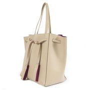 Authentieke tweedehands Céline Small Beige Calfskin Cabas Phantom with Fuchsia Interior juiste prijs veilig online winkelen LabelLOV webshop luxe merken winkelen Antwerpen België mode fashion