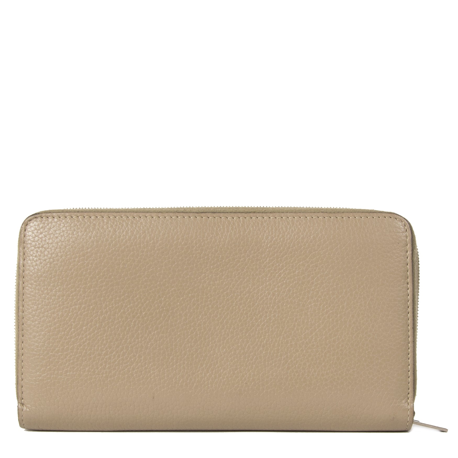 Authentieke tweedehands Celine Beige Leather Zippy Wallet juiste prijs veilig online winkelen LabelLOV webshop luxe merken winkelen Antwerpen België mode fashion
