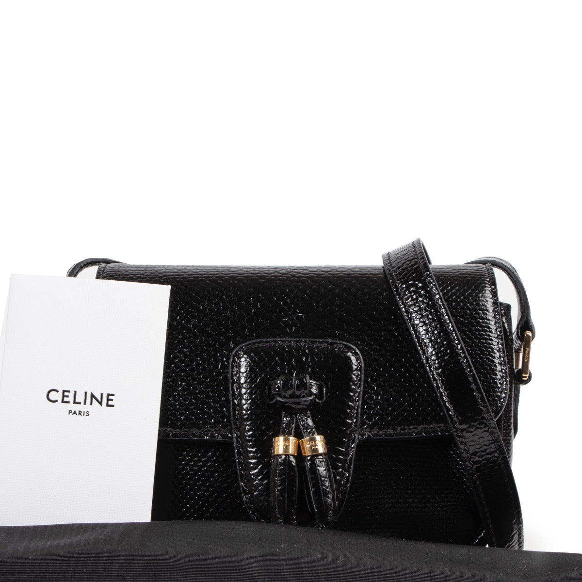 Mini sac à pompon effet serpent Celine