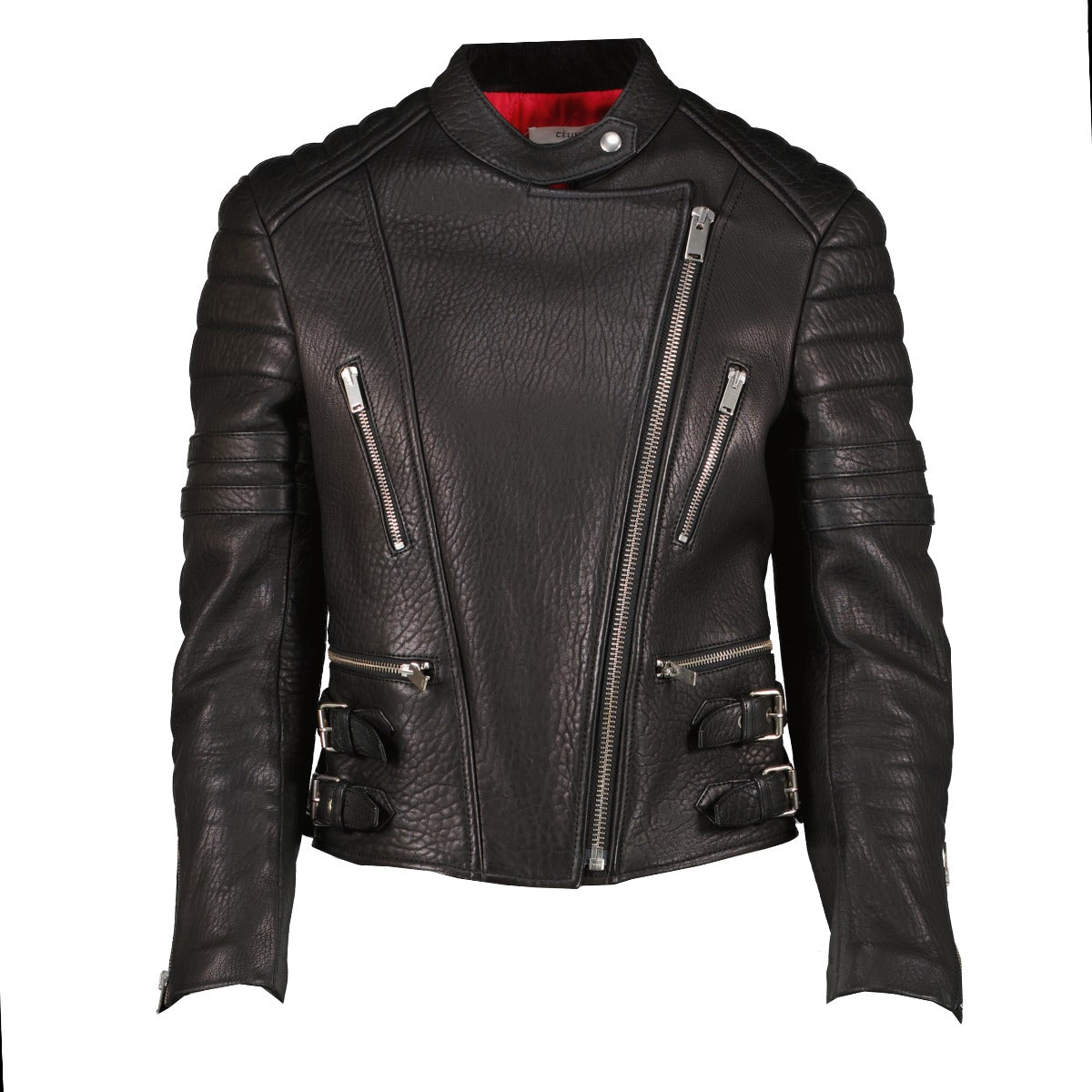 Shop safe online at Labellov in Antwerp, Brussels and Knokke this 100% authentic second hand Celine Black Leather Biker Jacket - Size 38