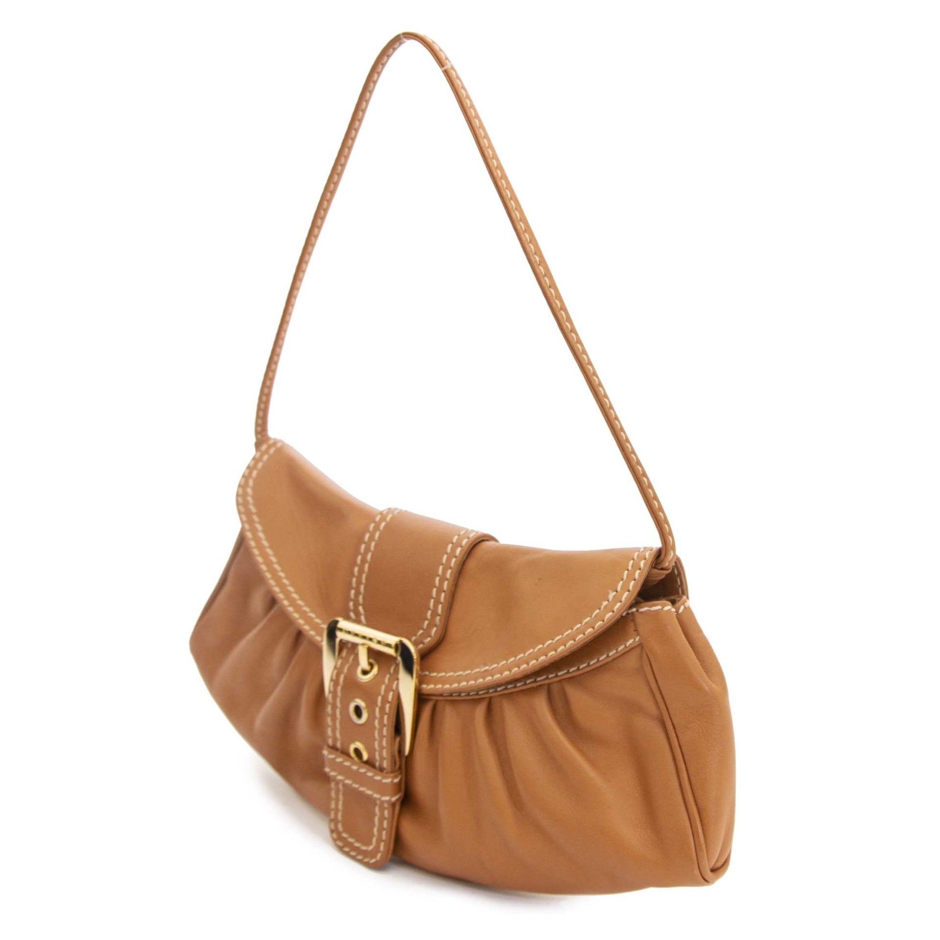 Celine Cognac Leather Clutch Bag now for sale at labellov vintage fashion webshop belgium
