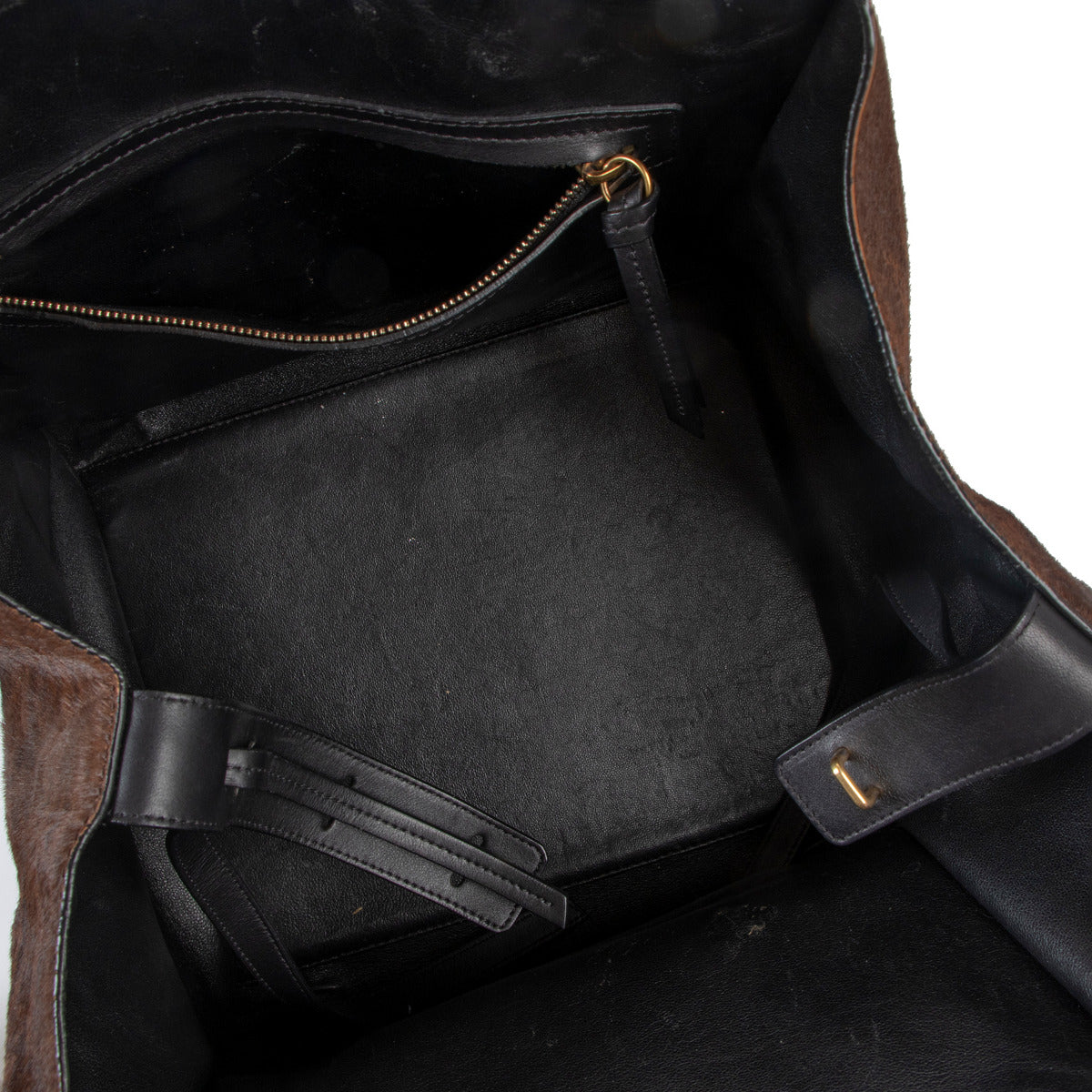 Celine Pony Hair Medium Luggage Phantom Handbag