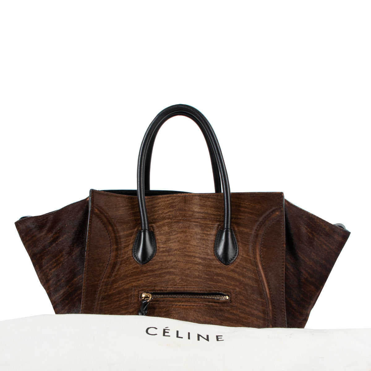 Celine Pony Hair Medium Luggage Phantom Handbag