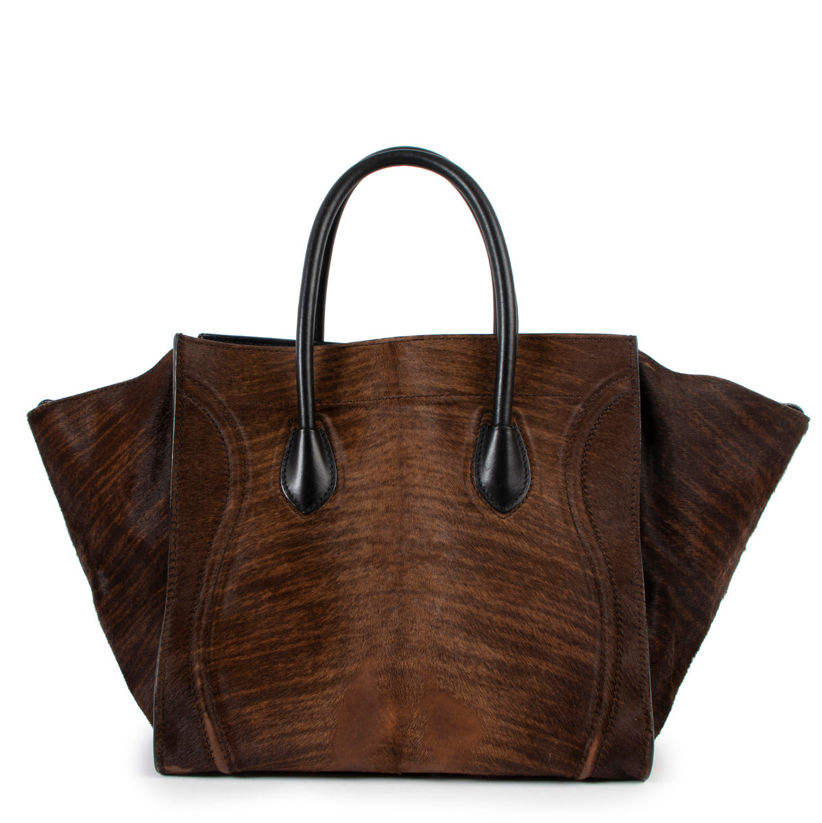 Celine Pony Hair Medium Luggage Phantom Handbag