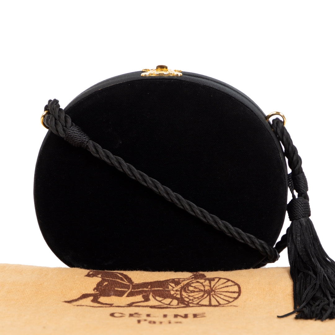 Celine Black Velvet Case Crossbody Bag