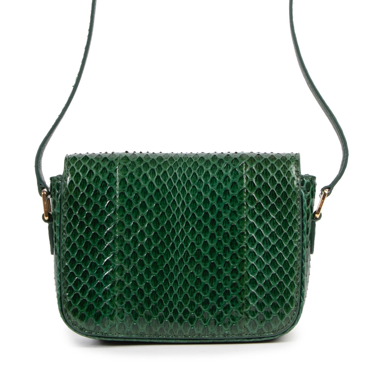 koop veilig online tegen de beste prijs Céline Malachite Python Tassel Bag Small