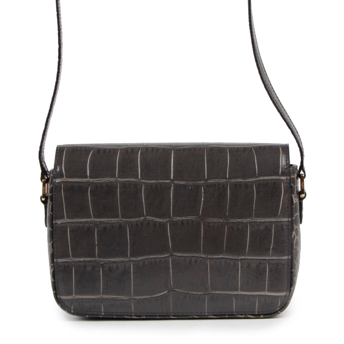 2de hands Céline Grey Croco Stamp Tassel Bag Medium